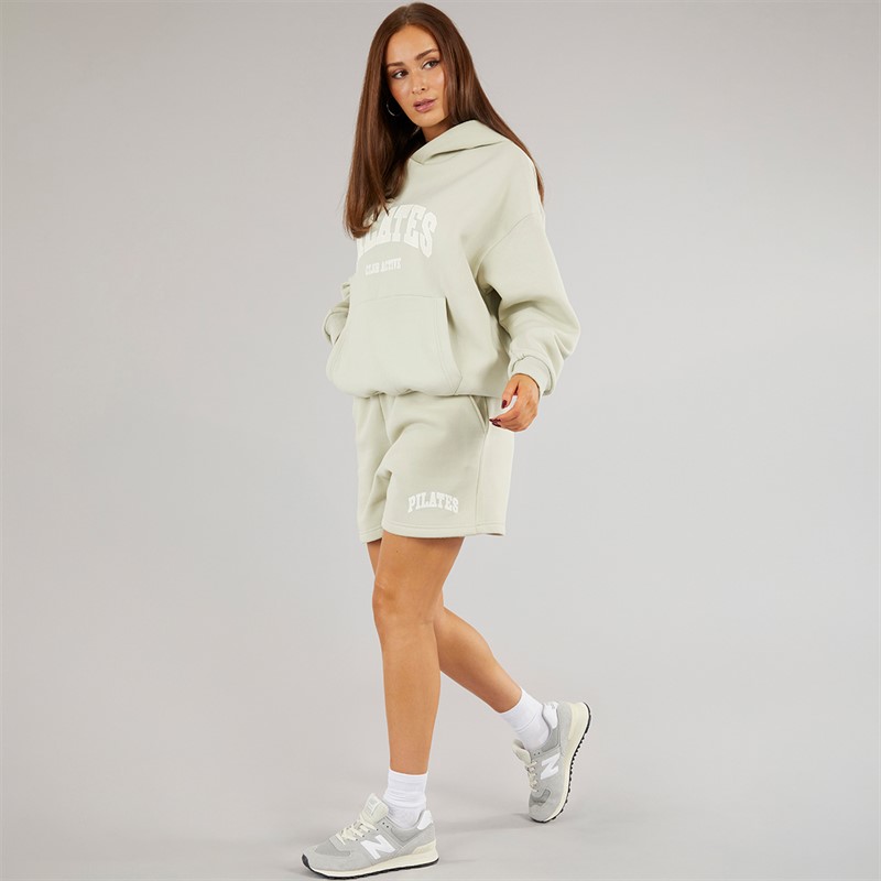 Closure London Womens Closure Pilates Hoodie And Shorts Set Pistachio/Cream