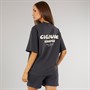 Closure London Womens Closure Bubble T-Shirt And Shorts Set Dark Grey/Cream