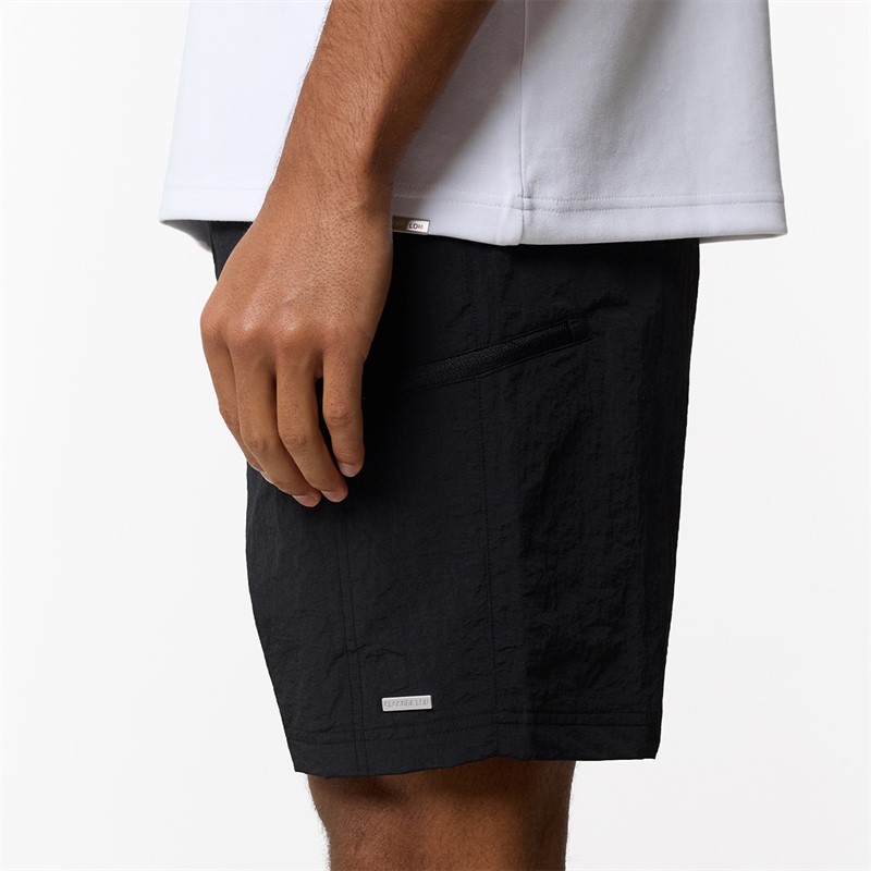 Closure London Mens Zip Tech Pocket Shorts Black