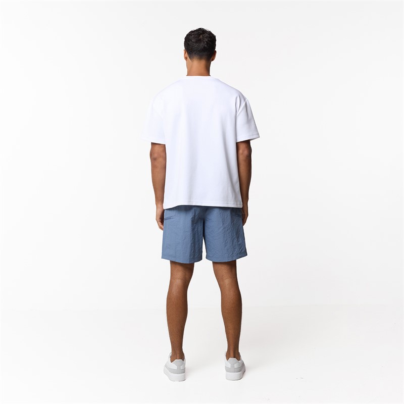Closure London Mens Zip Tech Pocket Shorts Steel Blue