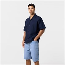 Closure London Mens Linen Shirt Navy