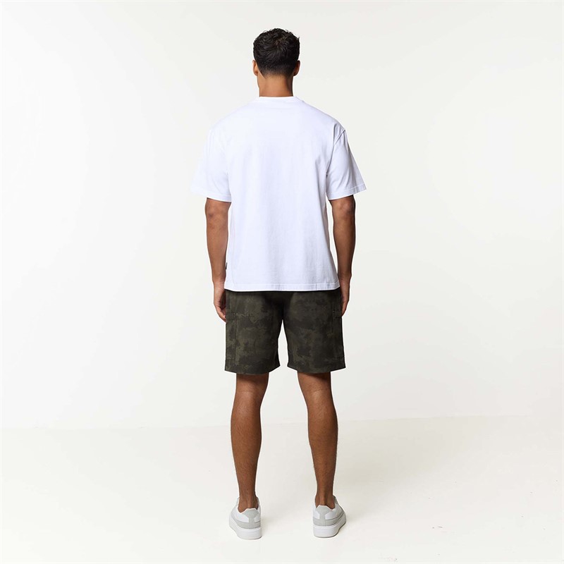 Closure London Mens Ripstop Camo Utility Cargo Shorts Khaki Camo