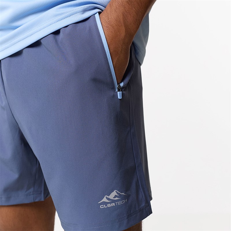 Closure London Mens Contrast Zip Tri Set Washed Blue/Navy