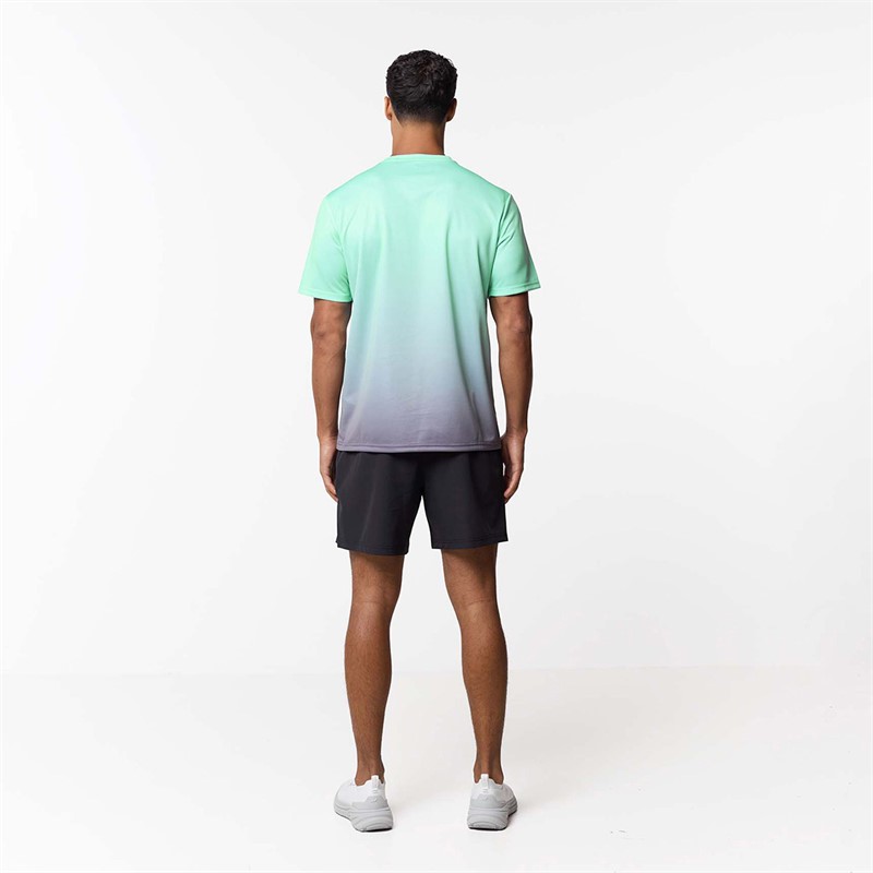 Closure London Mens Ombre Poly T-Shirt Mint/Ice Grey