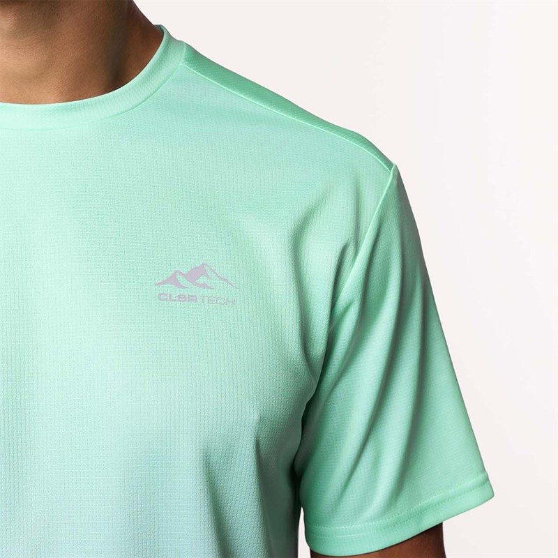 Closure London Mens Ombre Poly T-Shirt Mint/Ice Grey