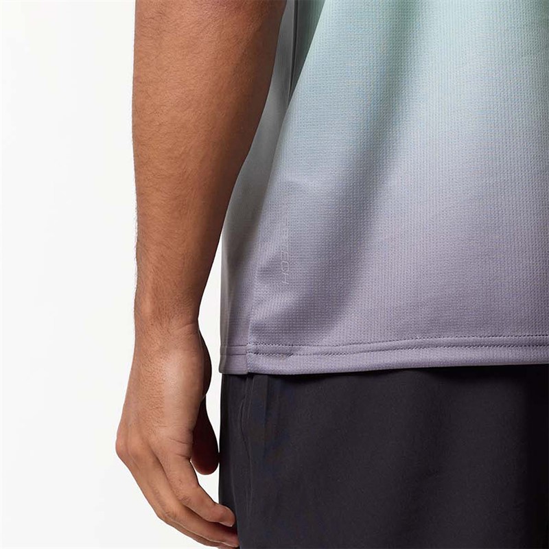 Closure London Mens Ombre Poly T-Shirt Mint/Ice Grey