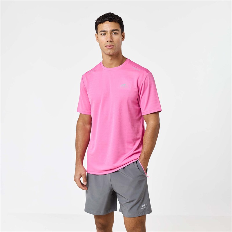 Closure London Mens T-Shirt And Shorts Set Pink/Charcoal