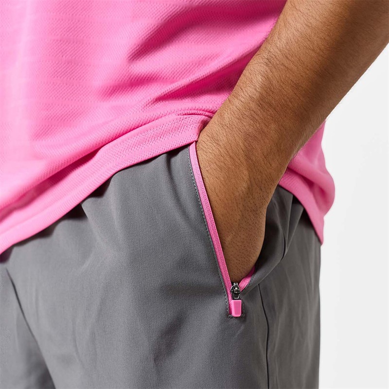 Closure London Mens T-Shirt And Shorts Set Pink/Charcoal