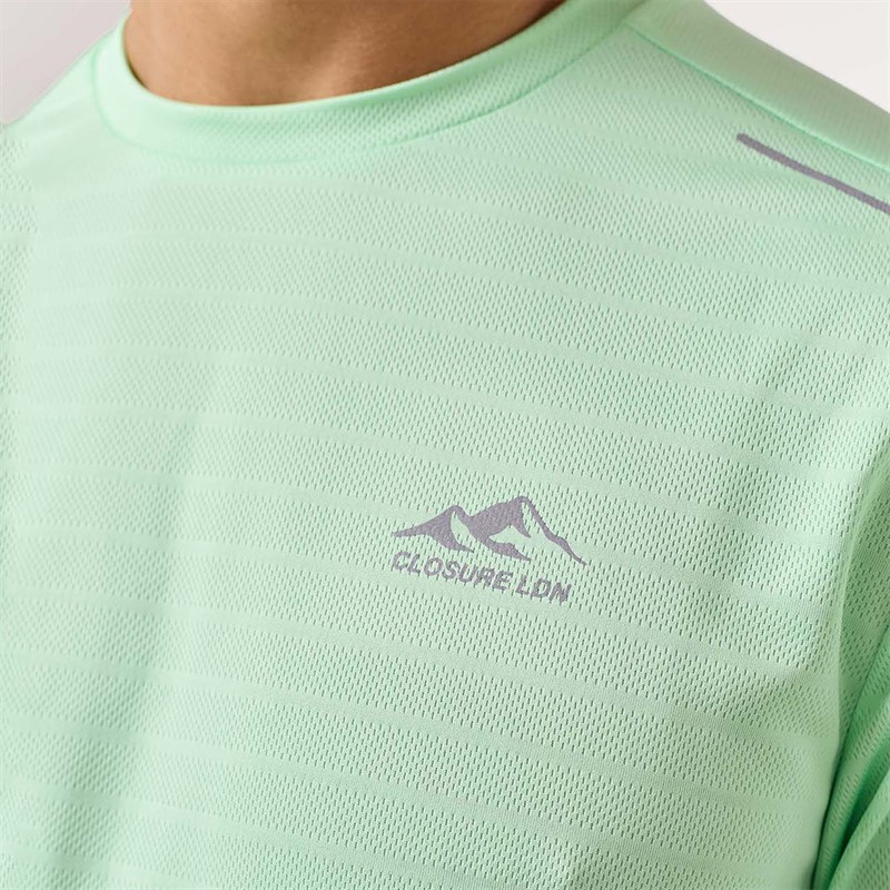 Closure London Mens T-Shirt And Shorts Set Neon Neon Mint/Mid Grey