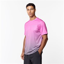Closure London Mens Ombre Poly T-Shirt Pink/Charcoal
