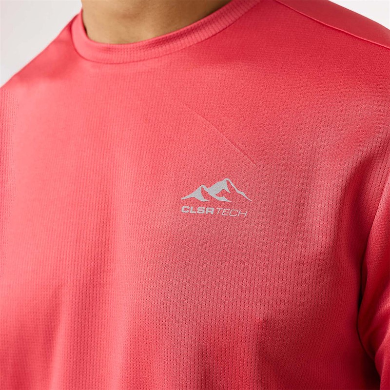 Closure London Mens Core Tech T-Shirt Coral Red