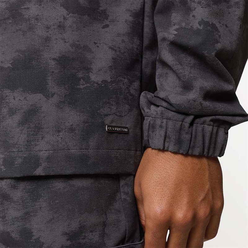 Closure London Mens Ripstop Camo Utility Over-Shirt Black Camo