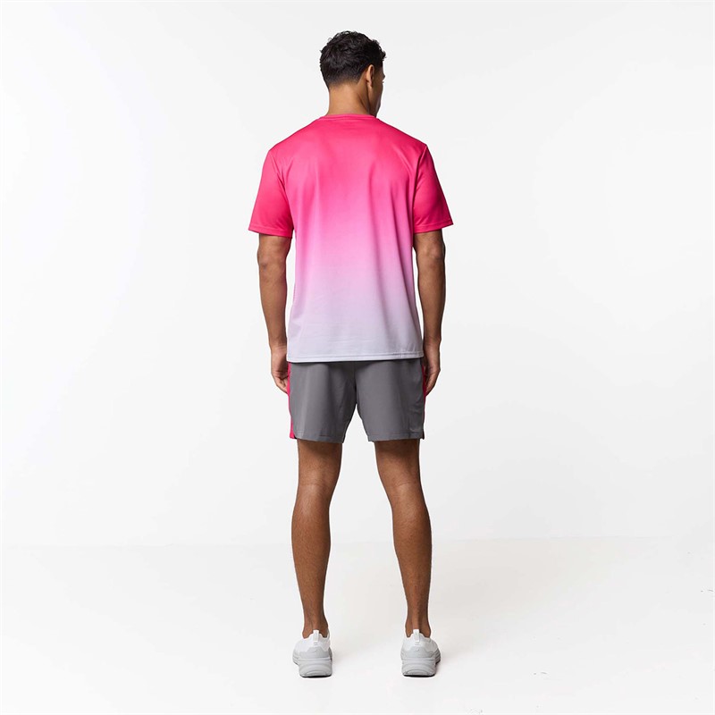 Closure London Mens Gradient Print Twinset Pink/Charcoal
