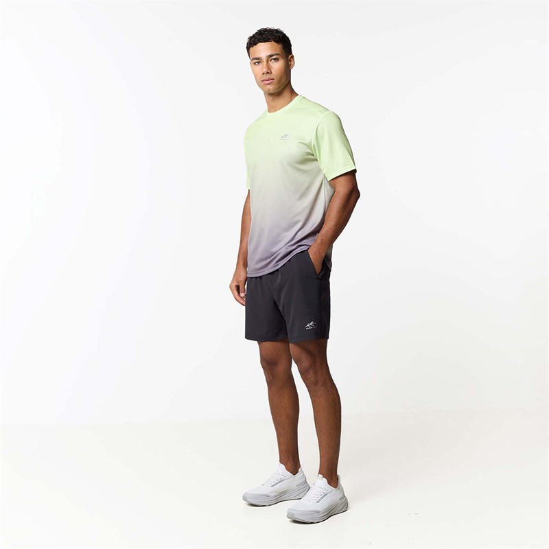 Closure London Mens Ombre Poly T-Shirt Lime/Charcoal