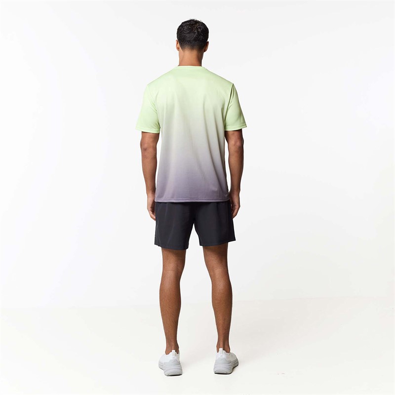Closure London Mens Ombre Poly T-Shirt Lime/Charcoal