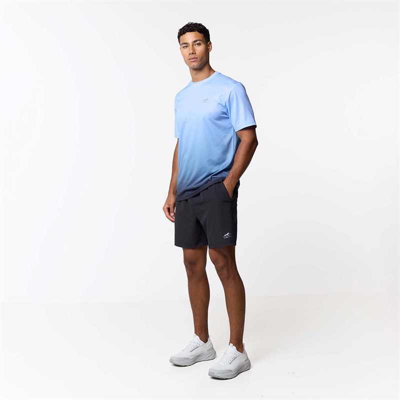 Closure London Mens Ombre Poly T-Shirt /Charcoal Blue