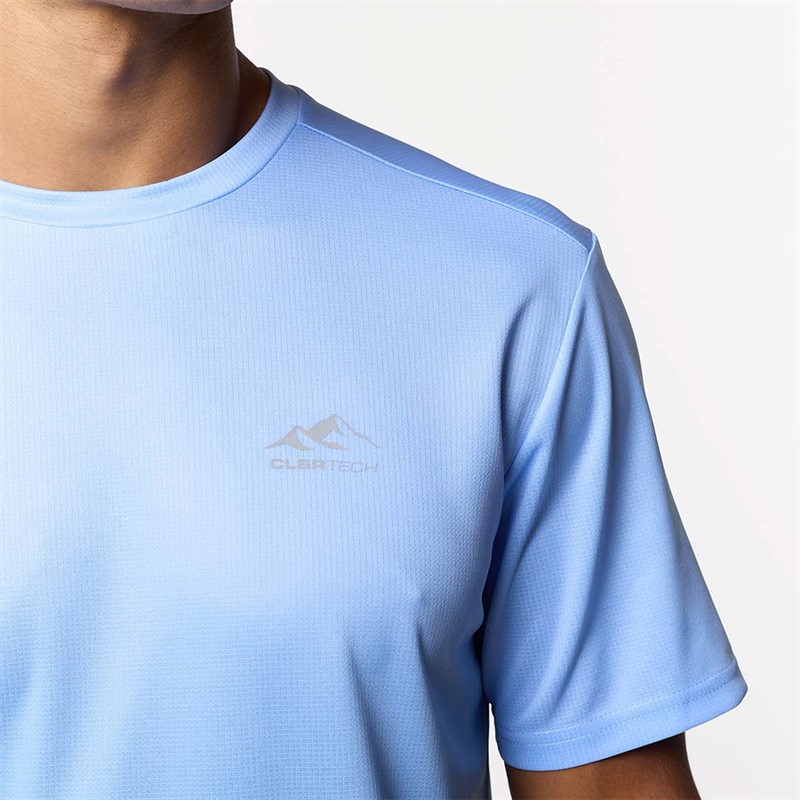 Closure London Mens Ombre Poly T-Shirt /Charcoal Blue