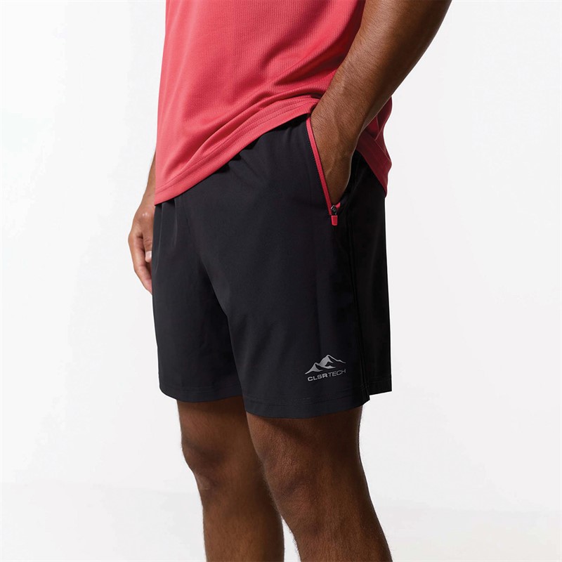 Closure London Mens Contrast Zip Tri Set Black/Corel Red