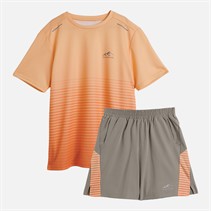 Closure London Boys Gradient Print Set Coral/Mid Grey
