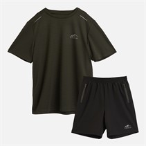 Closure London Boys Training Poly T-Shirt And Shorts Co-Ord Set Khaki/Black
