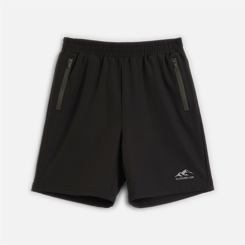 Closure London Boys Training Poly T-Shirt And Shorts Co-Ord Set Khaki/Black