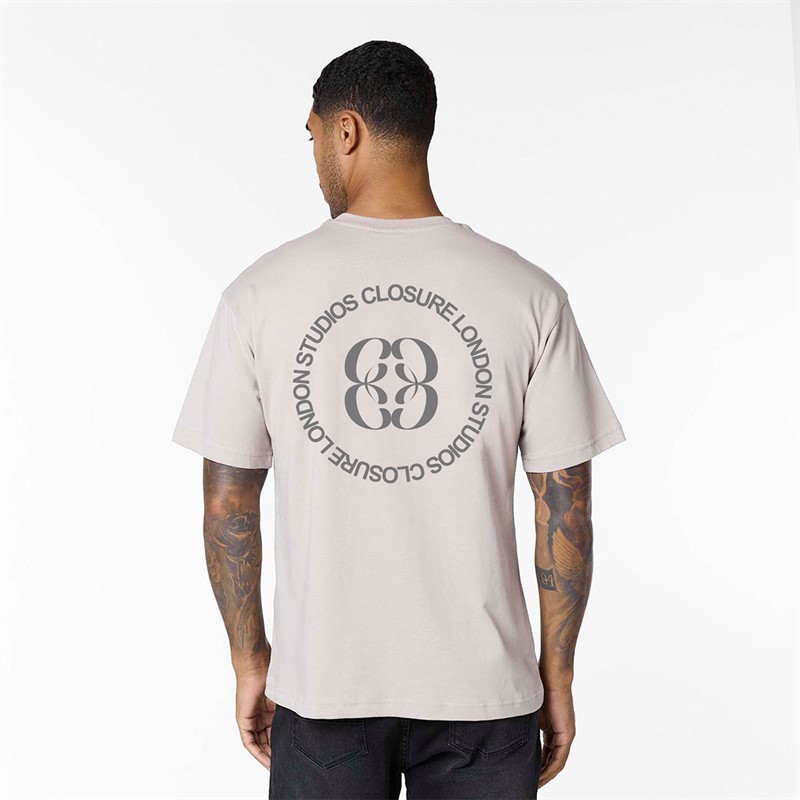 Closure London Mens Emblem T-Shirt Stone