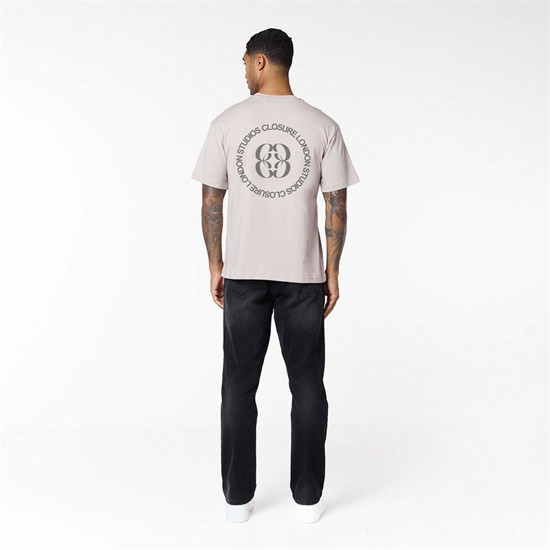Closure London Mens Emblem T-Shirt Stone