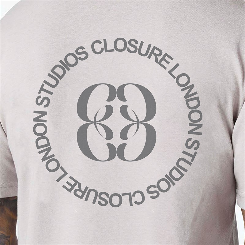 Closure London Mens Emblem T-Shirt Stone