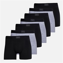 Closure London Mens Seven Pack Boxer Shorts Black/Grey Marl