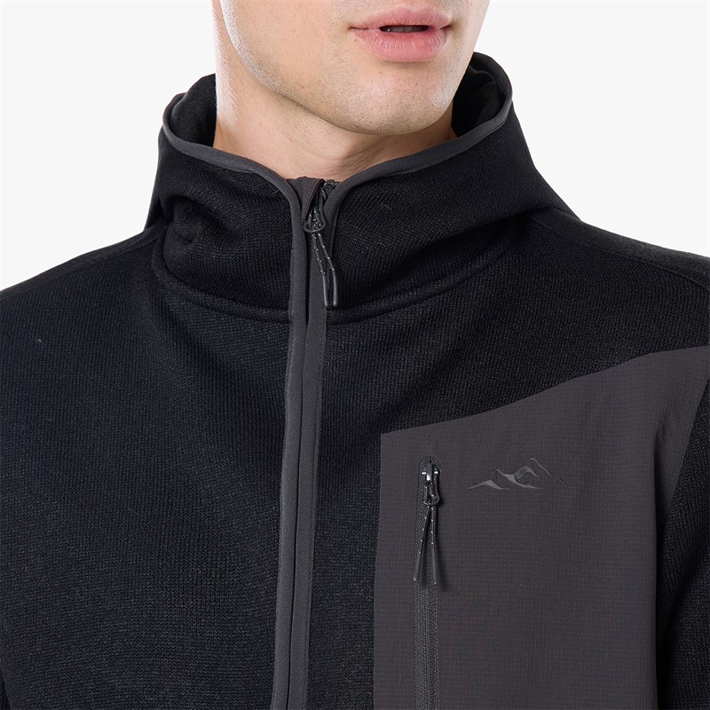 Closure London Mens Tech Knit Zip Through Jacket Black