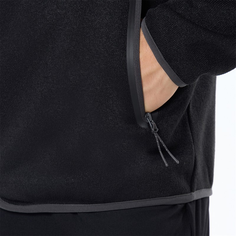 Closure London Mens Tech Knit Zip Through Jacket Black