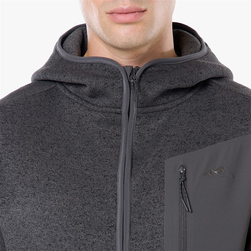 Closure London Mens Tech Knit Zip Through Jacket Slate Grey