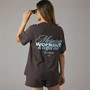 Closure London Womens Workout And Coffee Club T-Shirt And Shorts Co-Ord Set Espresso