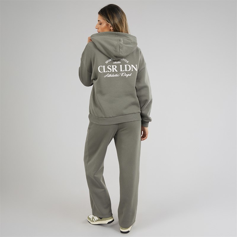 Closure London Womens Athletic Dept Open Hem Tracksuit Dark Olive