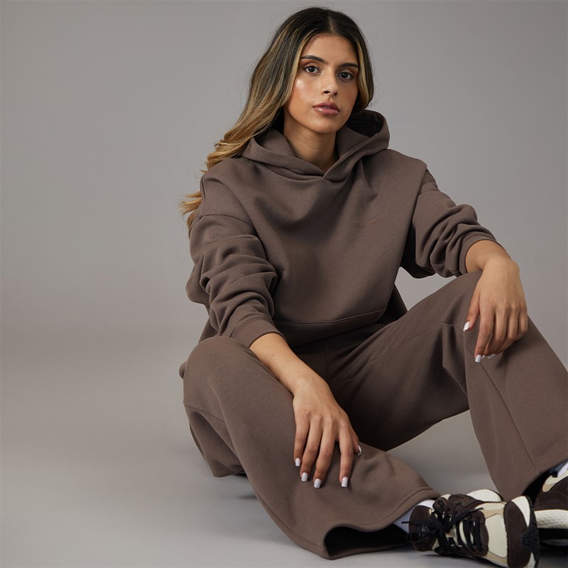 Closure London Womens Core Open Hem Tracksuit Mocha