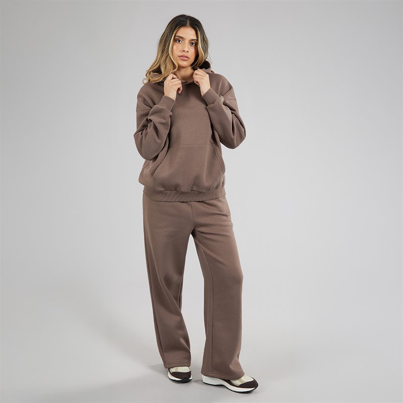 Closure London Womens Core Open Hem Tracksuit Mocha