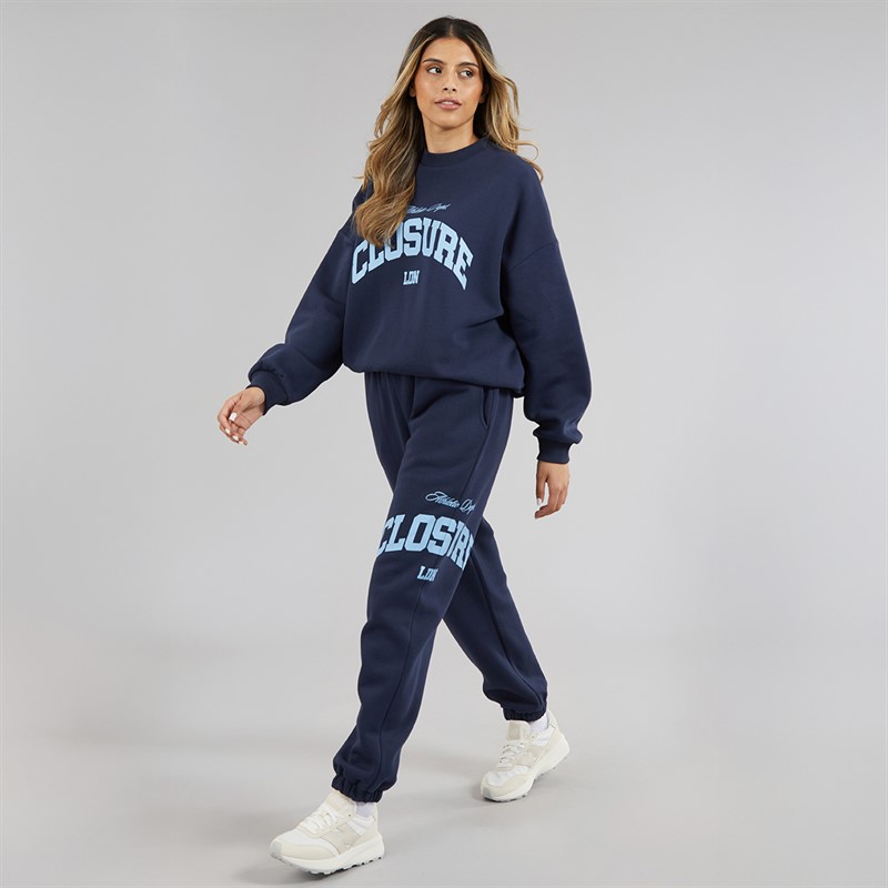 Closure London Womens Varsity Tracksuit Navy