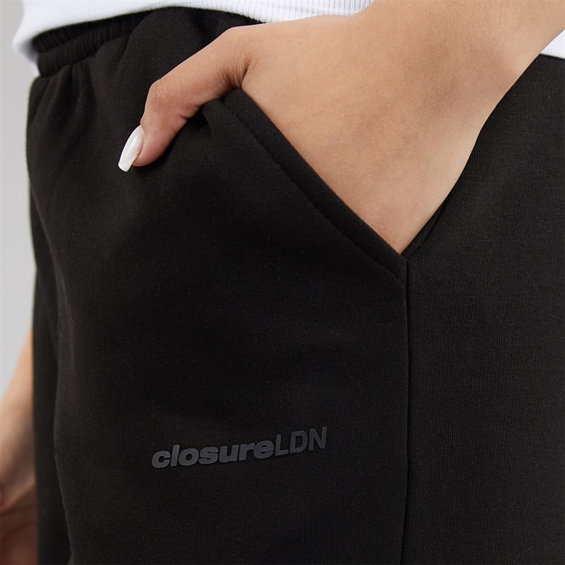 Closure London Womens Core Open Hem Joggers Black