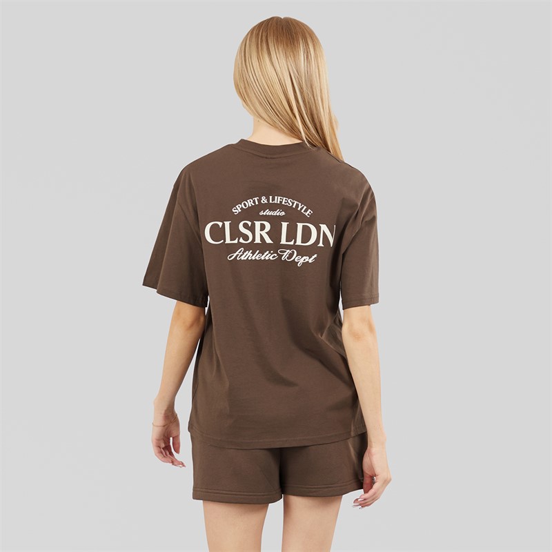 Closure London Womens Athletic Dept T-Shirt And Shorts Co-Ord Set Mocha