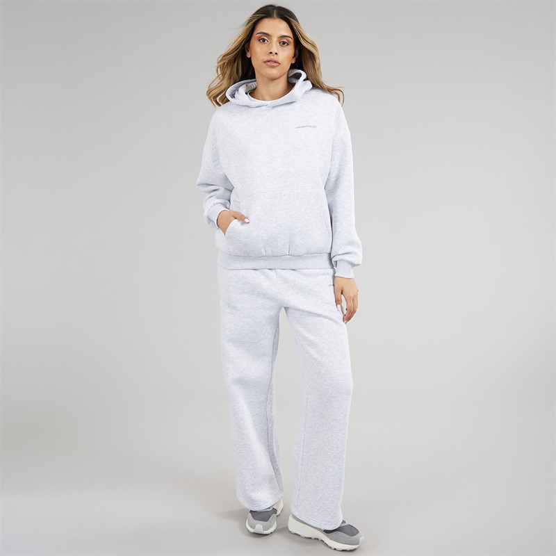 Closure London Womens Core Open Hem Tracksuit Marl/Hot Pink Light Grey