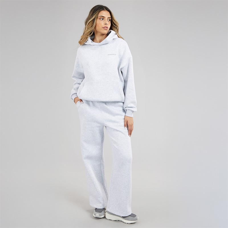 Closure London Womens Core Open Hem Tracksuit Marl/Hot Pink Light Grey