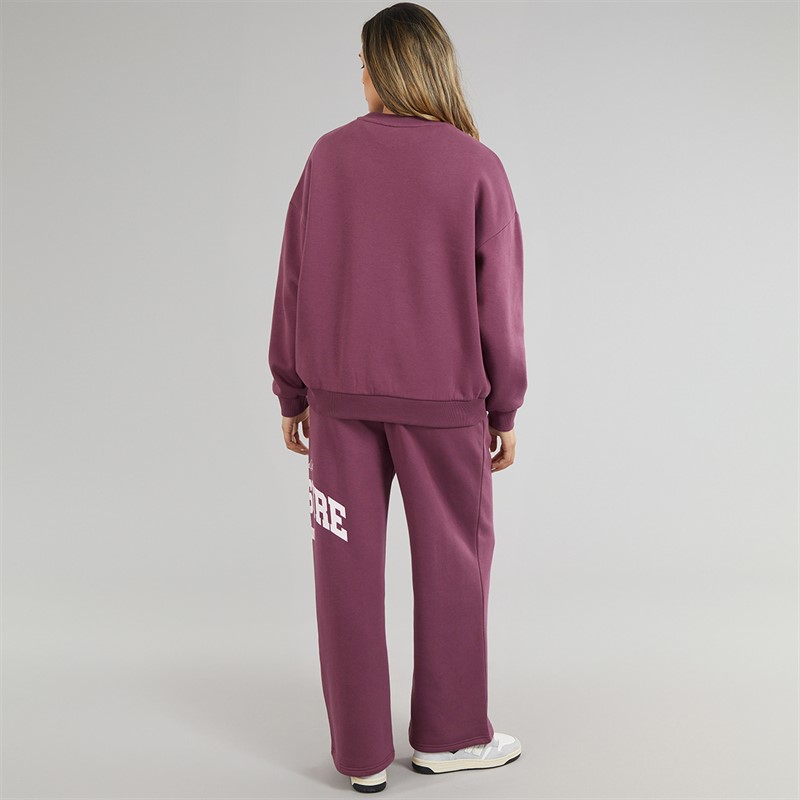 Closure London Womens Varsity Open Hem Tracksuit Raspberry