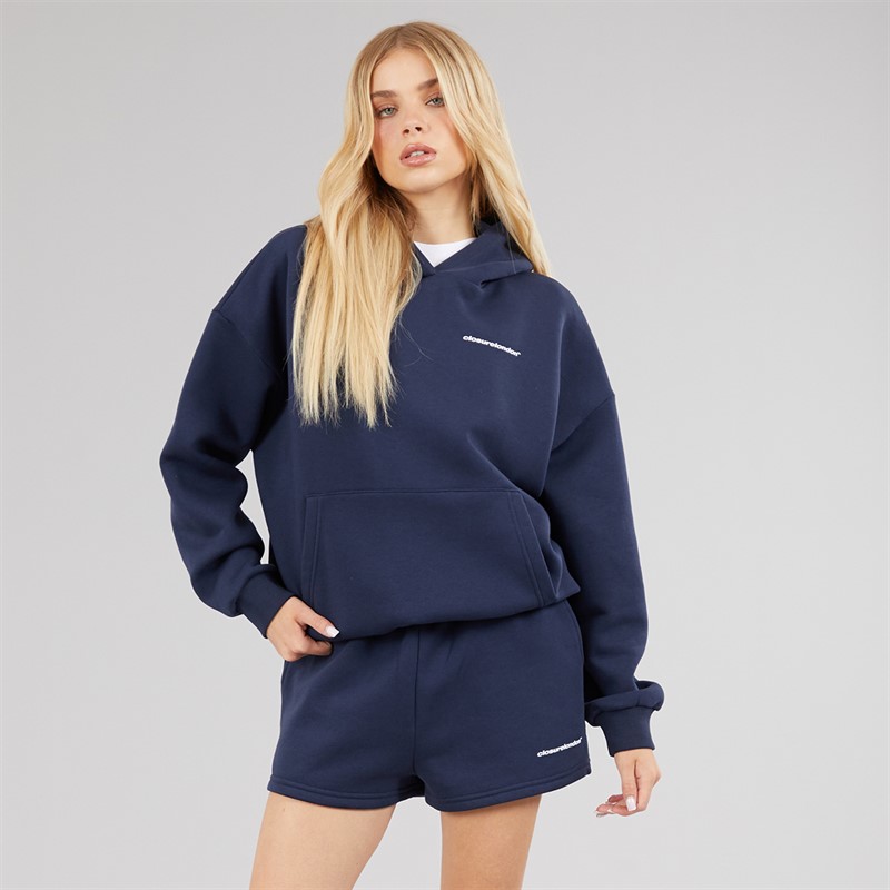 Closure London Womens Hoodie And Shorts Co-Ord Set Navy