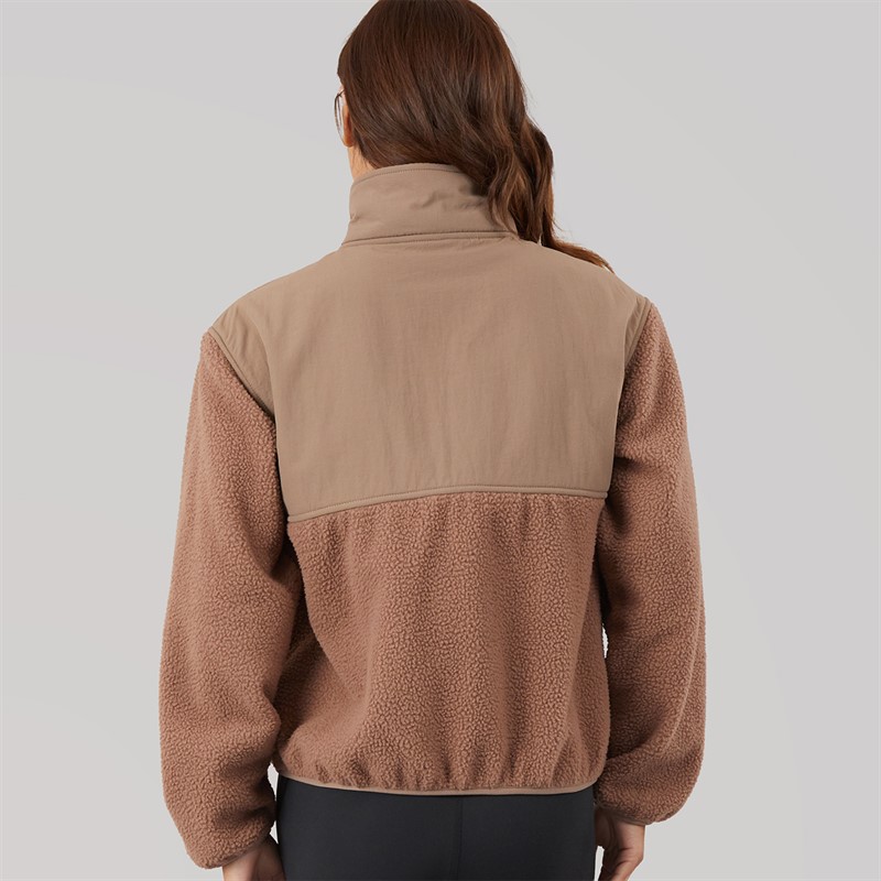 Closure London Womens Borg Tech Jacket Mocha