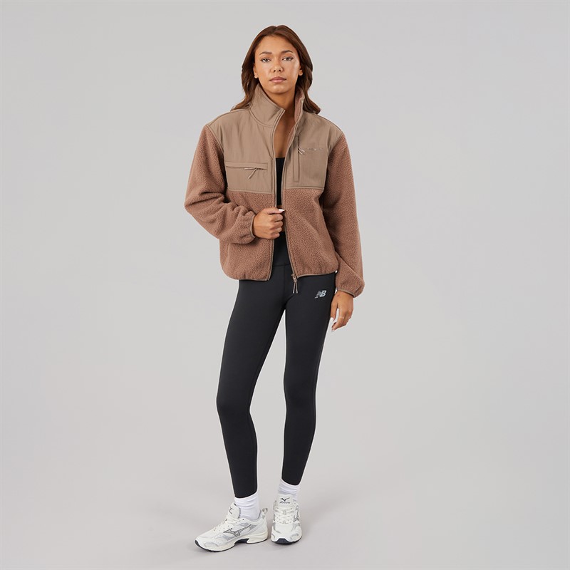 Closure London Womens Borg Tech Jacket Mocha