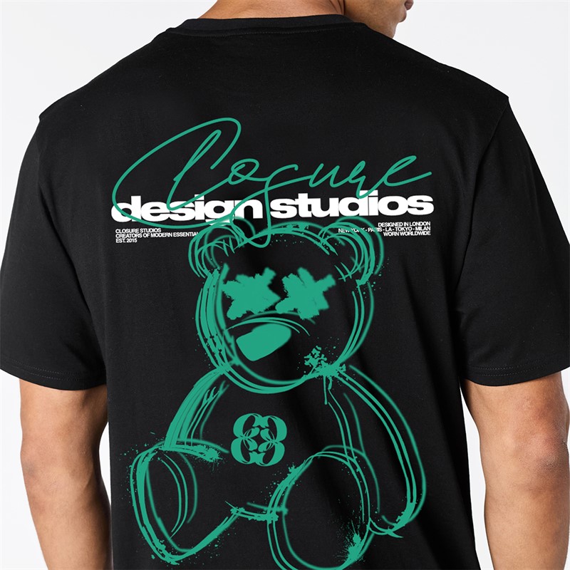 Closure London Mens Closure Blur Graffiti T-Shirt Black