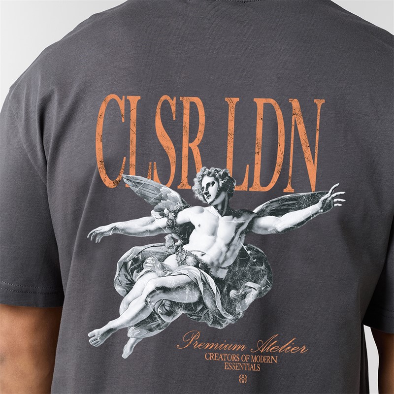 Closure London Mens Relaxed Fallen Angel T-Shirt Charcoal