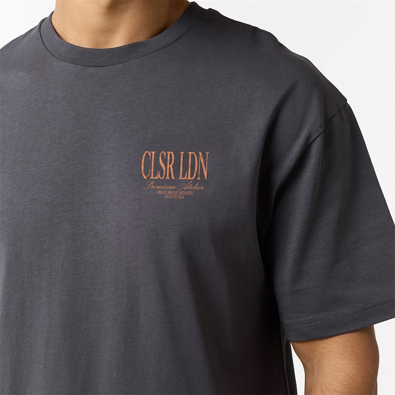 Closure London Mens Relaxed Fallen Angel T-Shirt Charcoal