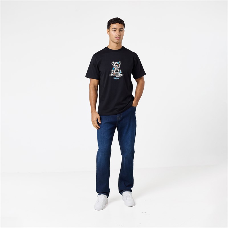 Closure London Mens Closure Relaxed Chrome Teddy T-Shirt Black