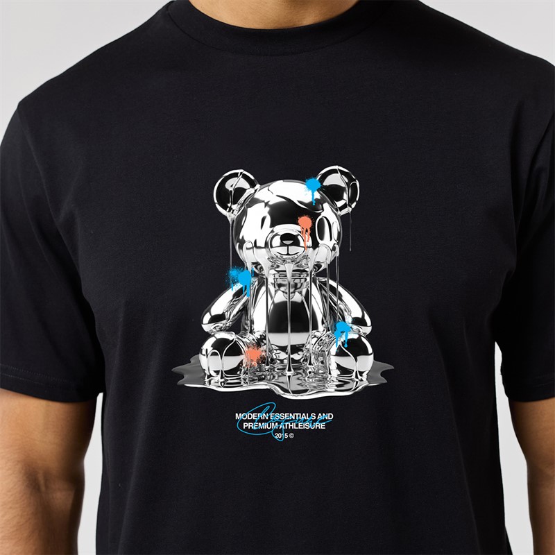 Closure London Mens Closure Relaxed Chrome Teddy T-Shirt Black